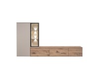 CLARE living room wall unit, Viking oak and cashmere Furniture, Living Room Furniture, Furniture Wall Units, Organizational Furniture, Modern Furniture Wall Units image
