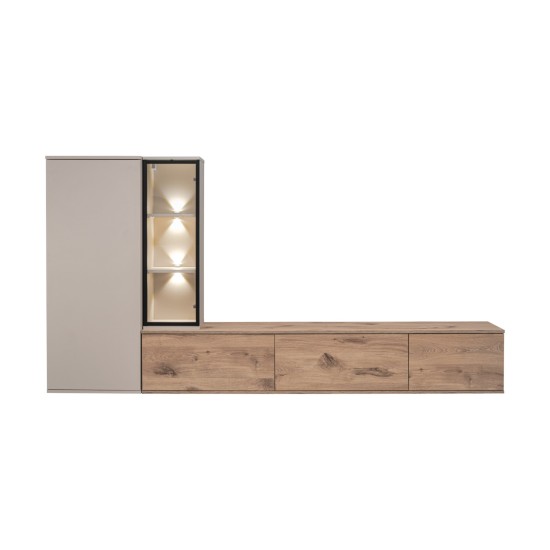 CLARE living room wall unit, Viking oak and cashmere Furniture, Living Room Furniture, Furniture Wall Units, Organizational Furniture, Modern Furniture Wall Units image