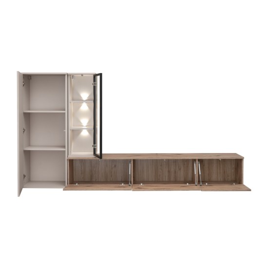 CLARE living room wall unit, Viking oak and cashmere Furniture, Living Room Furniture, Furniture Wall Units, Organizational Furniture, Modern Furniture Wall Units image
