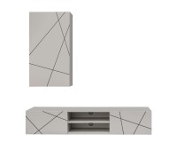 Showing image for GEO I living room wall unit, cashmere with a black printed pattern GEO I living room wall unit, cashmere with a black printed pattern Furniture, Living Room Furniture, Furniture Wall Units, Organizational Furniture, Modern Furniture Wall Units image