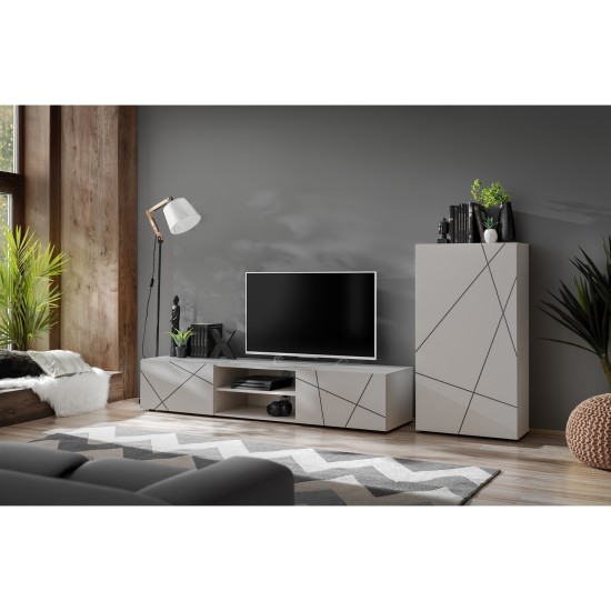Showing image for GEO I living room wall unit, cashmere with a black printed pattern GEO I living room wall unit, cashmere with a black printed pattern Furniture, Living Room Furniture, Furniture Wall Units, Organizational Furniture, Modern Furniture Wall Units image