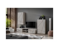 Showing image for GEO II living room wall unit, cashmere with a black printed pattern GEO II living room wall unit, cashmere with a black printed pattern image
