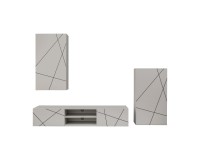 Showing image for GEO II living room wall unit, cashmere with a black printed pattern GEO II living room wall unit, cashmere with a black printed pattern image