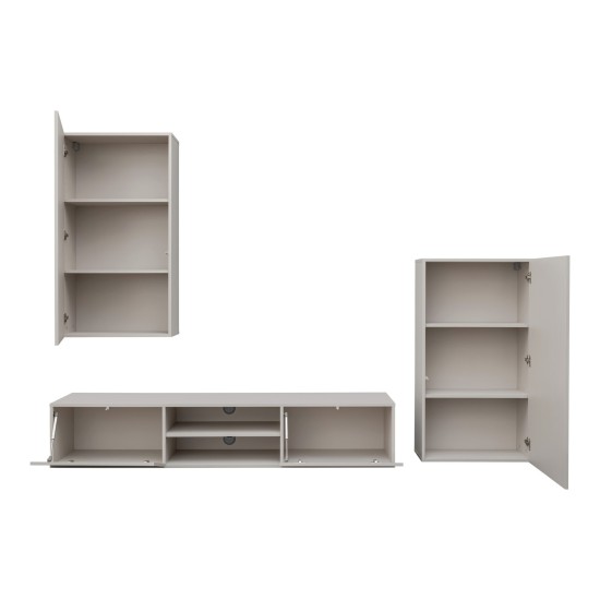 Showing image for GEO II living room wall unit, cashmere with a black printed pattern GEO II living room wall unit, cashmere with a black printed pattern image