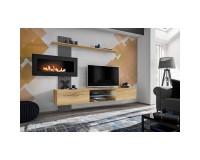 מזנון סלון FLAME B, אנתרציט ואלון Flagstaff מזנון סלון FLAME B, אנתרציט ואלון Flagstaff image