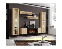 מזנון לסלון FLY M2 עם ביו אח ותאורה, Hickory Jackson מזנון לסלון FLY M2 עם ביו אח ותאורה, Hickory Jackson image