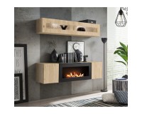 מזנון לסלון FLY N2 עם ביו אח ותאורה, Hickory Jackson מזנון לסלון FLY N2 עם ביו אח ותאורה, Hickory Jackson