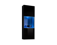 FLY 22 hanging display with a lit window, gloss black Furniture, Living Room Furniture, Organizational Furniture, Modern Furniture Wall Units, Modular Furniture, Showcases Modern, Display Cabinets For The Living Room, Collection FLY image