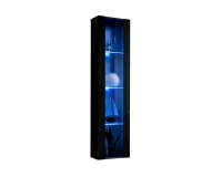 FLY 41 hanging display cabinet with lighting, gloss black image
