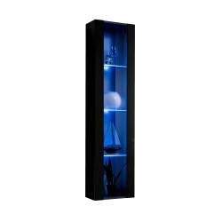 FLY 41 hanging display cabinet with lighting, gloss black