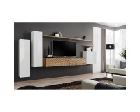 מזנון לסלון SWITCH I, לבן מבריק עם אלון Wotan, חזיתות למלה מזנון לסלון SWITCH I, לבן מבריק עם אלון Wotan, חזיתות למלה image