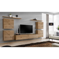 SWITCH IV hanging wall unit, Wotan oak, slatted fronts SWITCH IV hanging wall unit, Wotan oak, slatted fronts