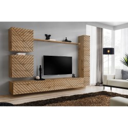 SWITCH VIII hanging wall unit, Wotan oak, slatted fronts