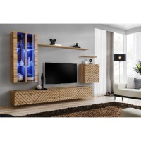 מזנון לסלון SWITCH XII, אלון Wotan, חזיתות למלה