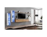 מזנון לסלון SWITCH XI, לבן מבריק עם אלון Wotan image