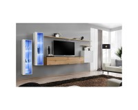מזנון לסלון SWITCH XI, לבן מבריק עם אלון Wotan image