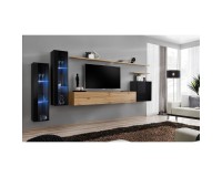 מזנון לסלון SWITCH XI, שחור מבריק עם אלון Wotan image