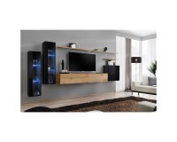 מזנון לסלון SWITCH XI, שחור מבריק עם אלון Wotan image