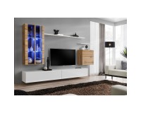 מזנון לסלון SWITCH XII, אלון Wotan עם לבן מבריק image