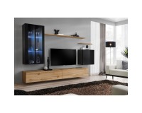 מזנון לסלון SWITCH XII, שחור מבריק עם אלון Wotan image