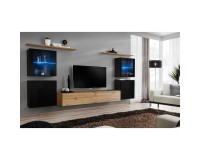 מזנון לסלון SWITCH XIV, שחור מבריק עם אלון Wotan image