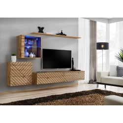 מזנון לסלון SWITCH XV, אלון Wotan, חזיתות למלה