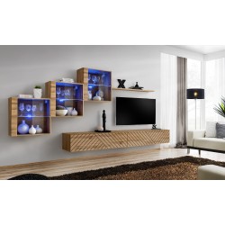 מזנון לסלון SWITCH XX, אלון Wotan, חזיתות למלה