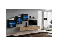 מזנון לסלון SWITCH XX, שחור מבריק עם אלון Wotan, חזיתות למלה מזנון לסלון SWITCH XX, שחור מבריק עם אלון Wotan, חזיתות למלה image