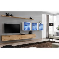 מזנון לסלון SWITCH XVII, אלון Wotan עם לבן מבריק