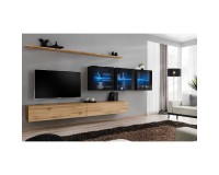 מזנון לסלון SWITCH XVII, אלון Wotan עם שחור מבריק image