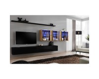 מזנון לסלון SWITCH XVII, שחור מבריק עם אלון Wotan image