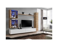 מזנון לסלון SWITCH XVIII, אלון Wotan עם לבן מבריק מזנון לסלון SWITCH XVIII, אלון Wotan עם לבן מבריק
