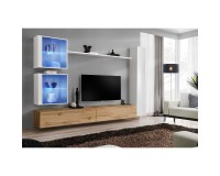 מזנון לסלון SWITCH XVIII, לבן מבריק עם אלון Wotan מזנון לסלון SWITCH XVIII, לבן מבריק עם אלון Wotan