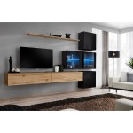 מזנון לסלון SWITCH XIX, אלון Wotan עם שחור מבריק