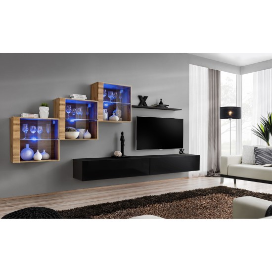 מזנון לסלון SWITCH XX, אלון Wotan עם שחור מבריק מזנון לסלון SWITCH XX, אלון Wotan עם שחור מבריק image