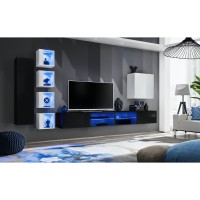 Стенка SWITCH XXVI чёрный глянец с белым глянцем