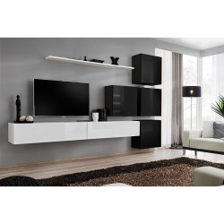 SWITCH IX hanging wall unit, white gloss with black