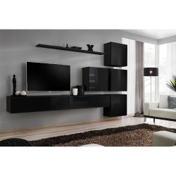SWITCH IX hanging wall unit, black gloss