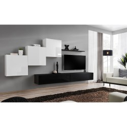 SWITCH X hanging wall unit, white gloss with black