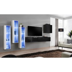 SWITCH XIII hanging wall unit, white gloss with black