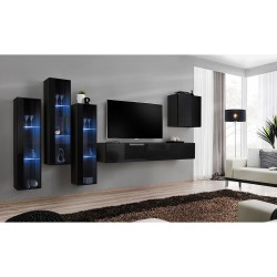 SWITCH XIII hanging wall unit, black gloss
