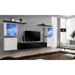 מזנון לסלון SWITCH XIV, לבן מבריק עם שחור