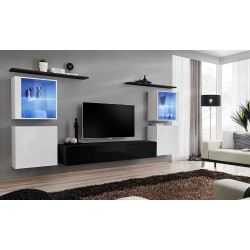 SWITCH XIV hanging wall unit, white gloss with black
