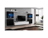 מזנון לסלון SWITCH XIV, שחור מבריק עם לבן