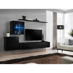 SWITCH XV hanging wall unit, black gloss