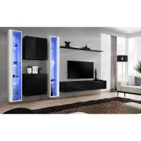 מזנון לסלון SWITCH XVI, לבן מבריק עם שחור