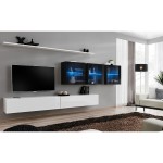 מזנון לסלון SWITCH XVII, לבן מבריק עם שחור