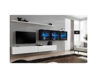 מזנון לסלון SWITCH XVII, לבן מבריק עם שחור