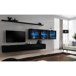 SWITCH XVII hanging wall unit, black gloss