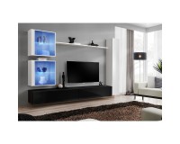 מזנון לסלון SWITCH XVIII, לבן מבריק עם שחור image